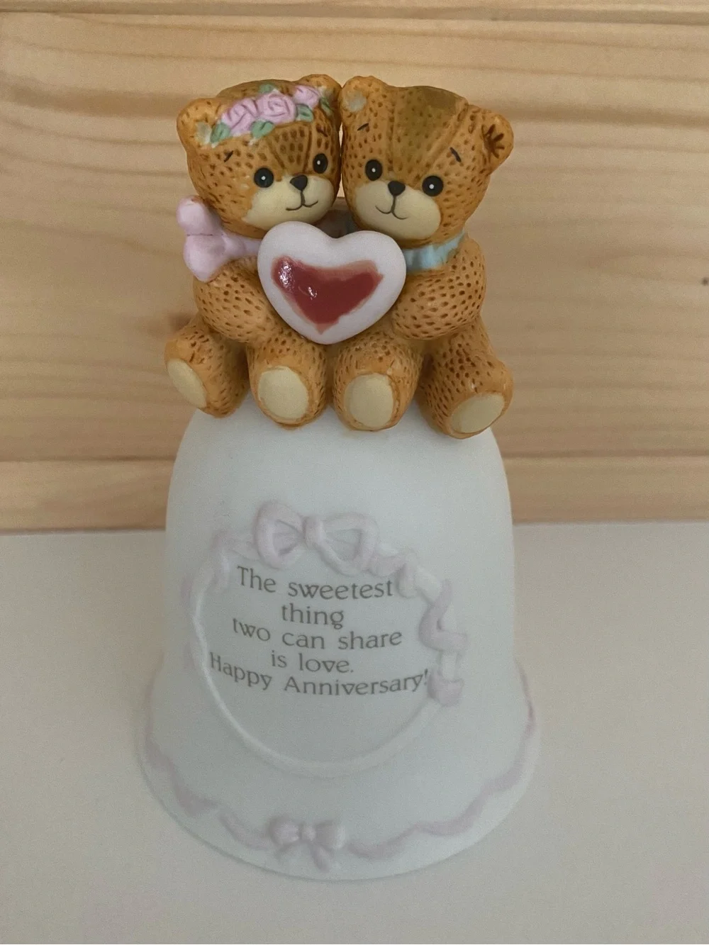 RARE Vintage 1987 Enesco Lucy Rigg Anniversary Bell Bear Figurine Collectible